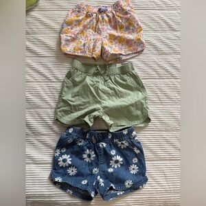 The Children's Place Floral, Green, and Denim Shorts Set